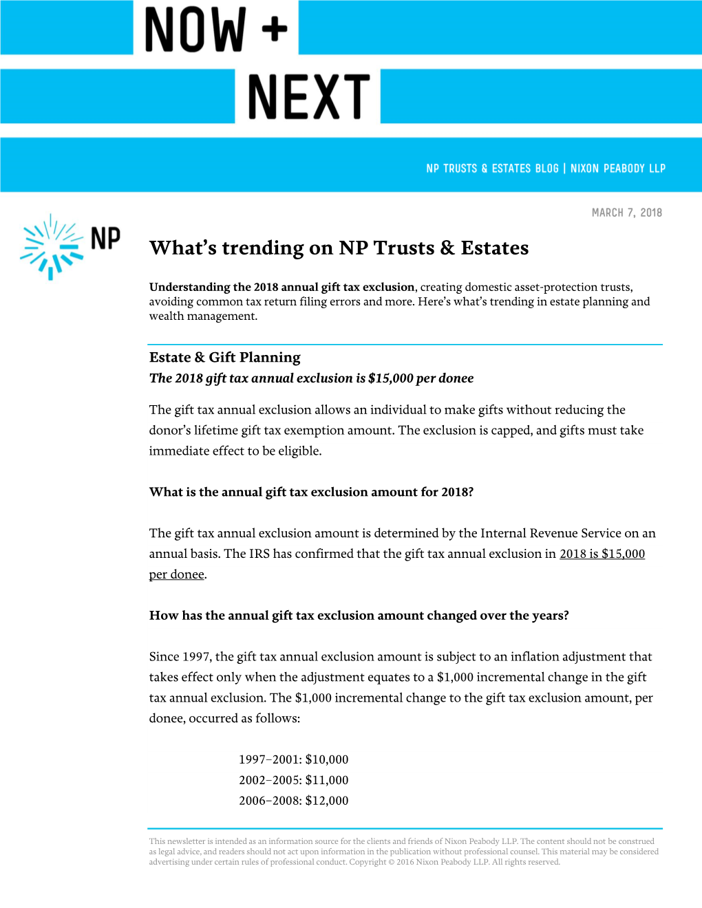 What's Trending on NP Trusts & Estates