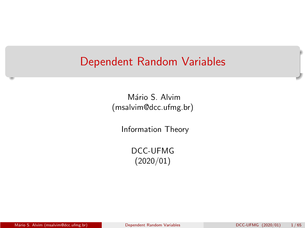 Dependent Random Variables