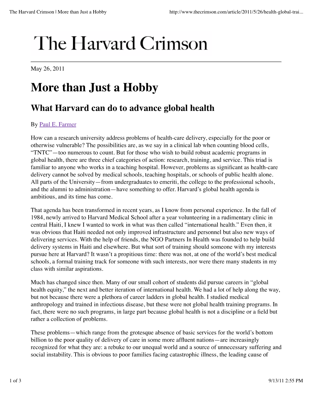 The Harvard Crimson | More Than Just a Hobby
