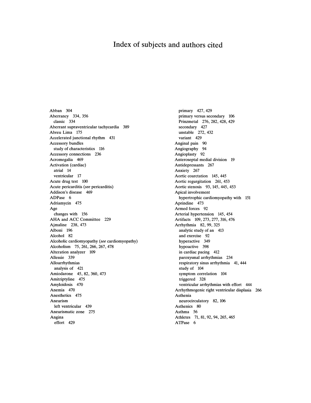 Index of Subjects and Authors Cited