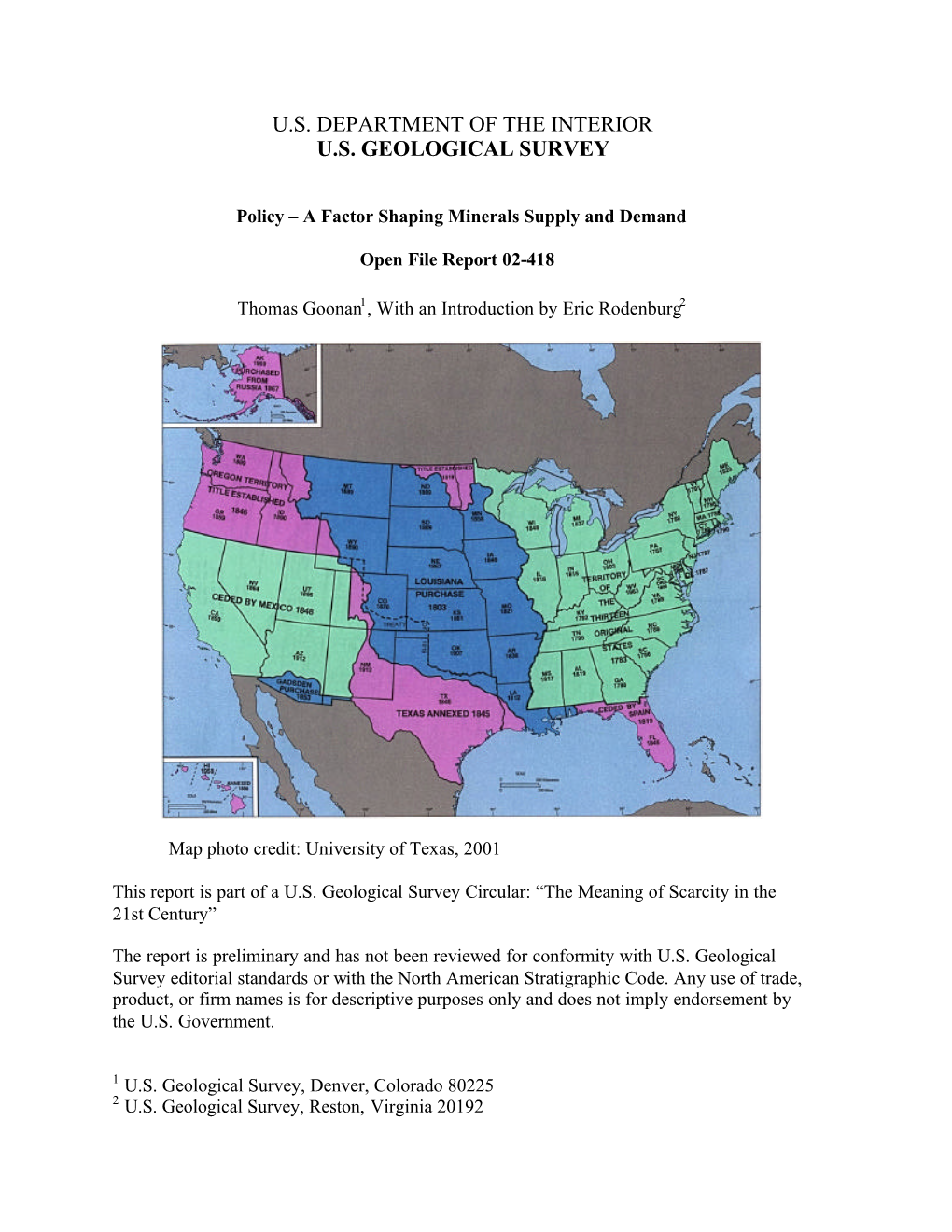 U.S. Department of the Interior U.S. Geological Survey