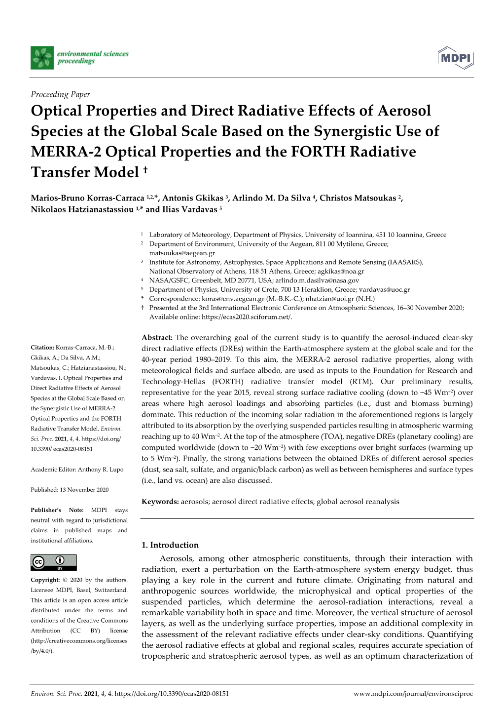 Optical Properties and Direct Radiative Effects of Aerosol