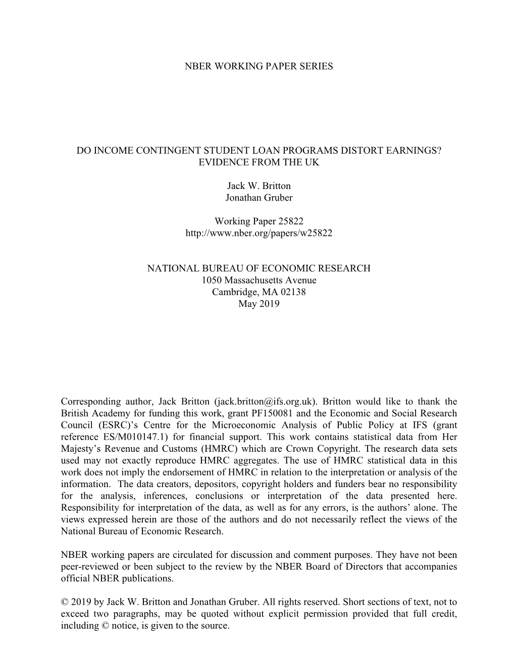 Do Income Contingent Student Loan Programs Distort Earnings? Evidence from the Uk