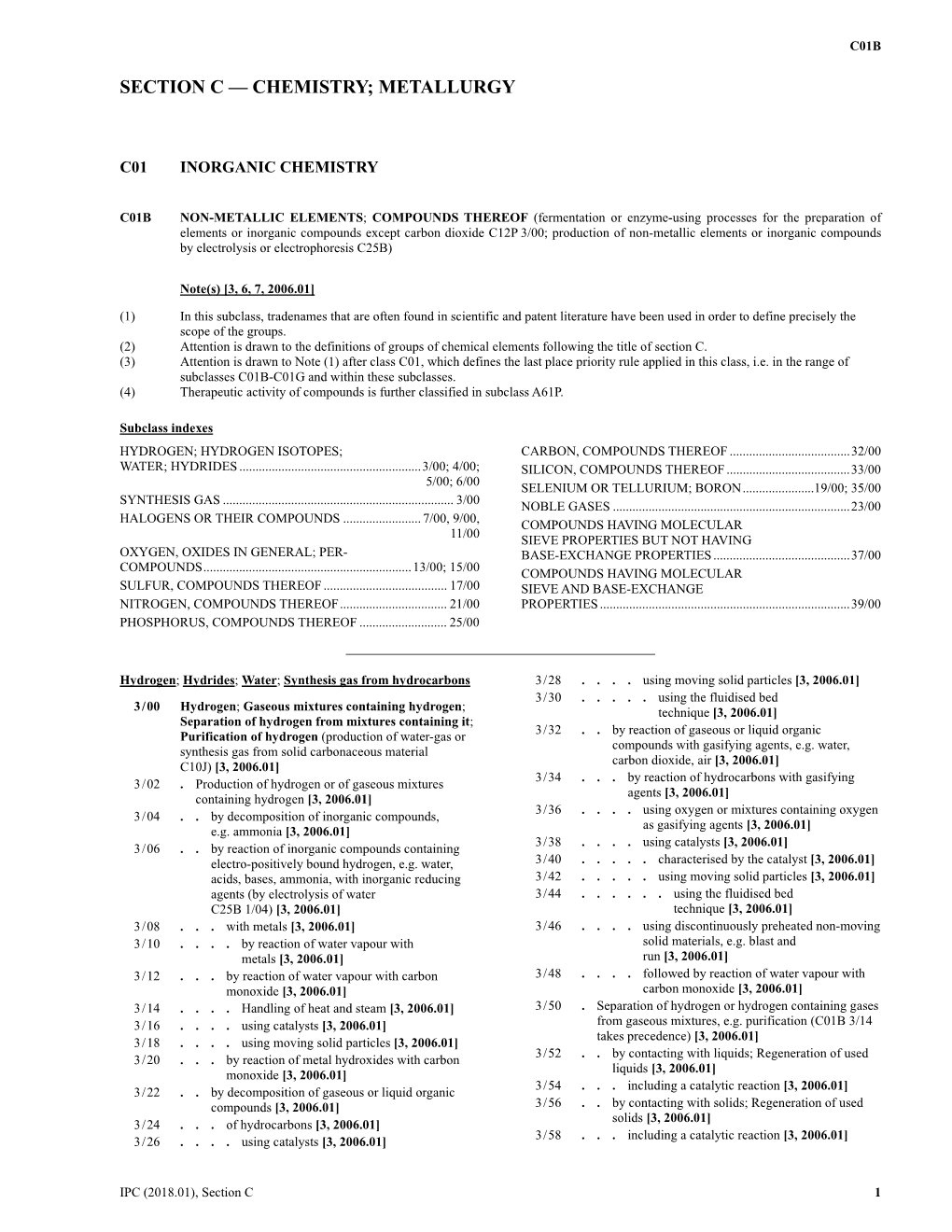 Section C — Chemistry; Metallurgy