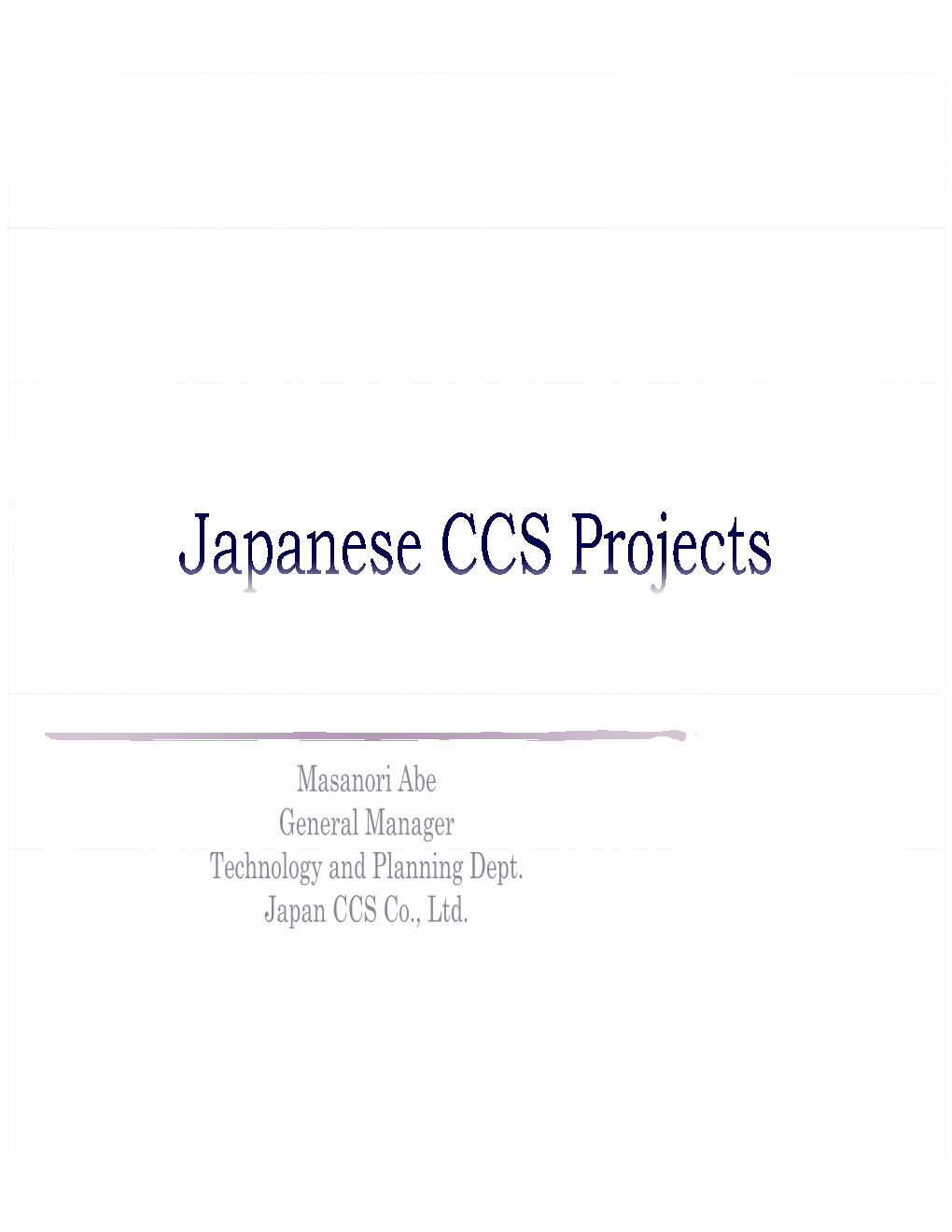 Japanese CCS Projects