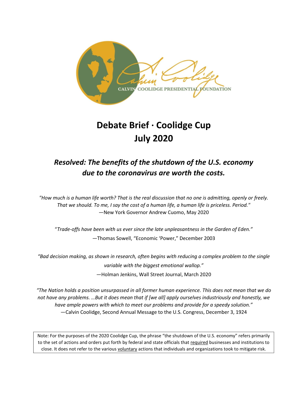 Coolidge Cup July 2020