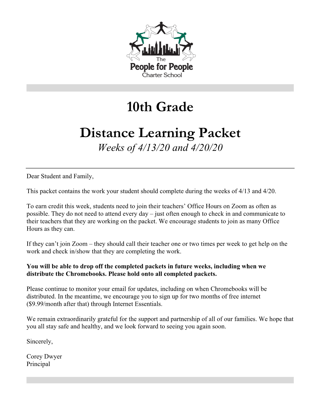 10Th Grade Distance Learning Packet