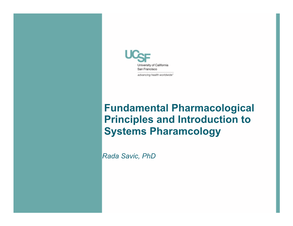 Systems Pharmacology Intro 01042015.Pptx