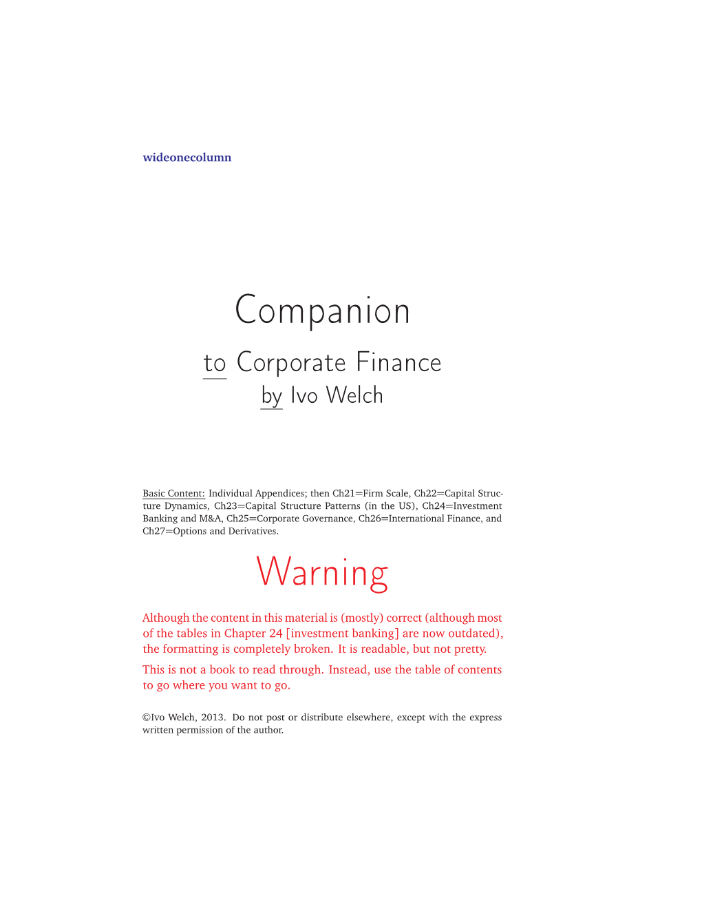 Companion Warning