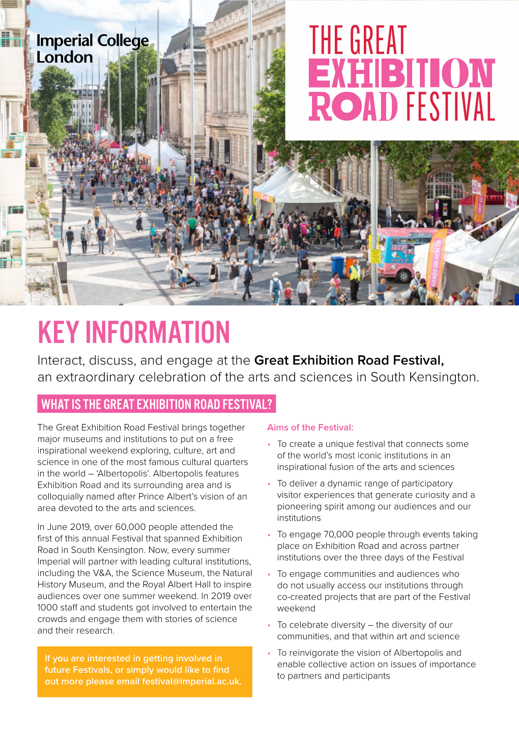Great Exhibition Road Festival Info Sheet