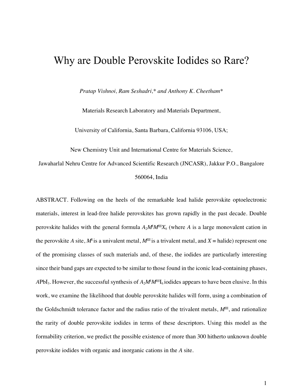 Why Are Double Perovskite Iodides So Rare?