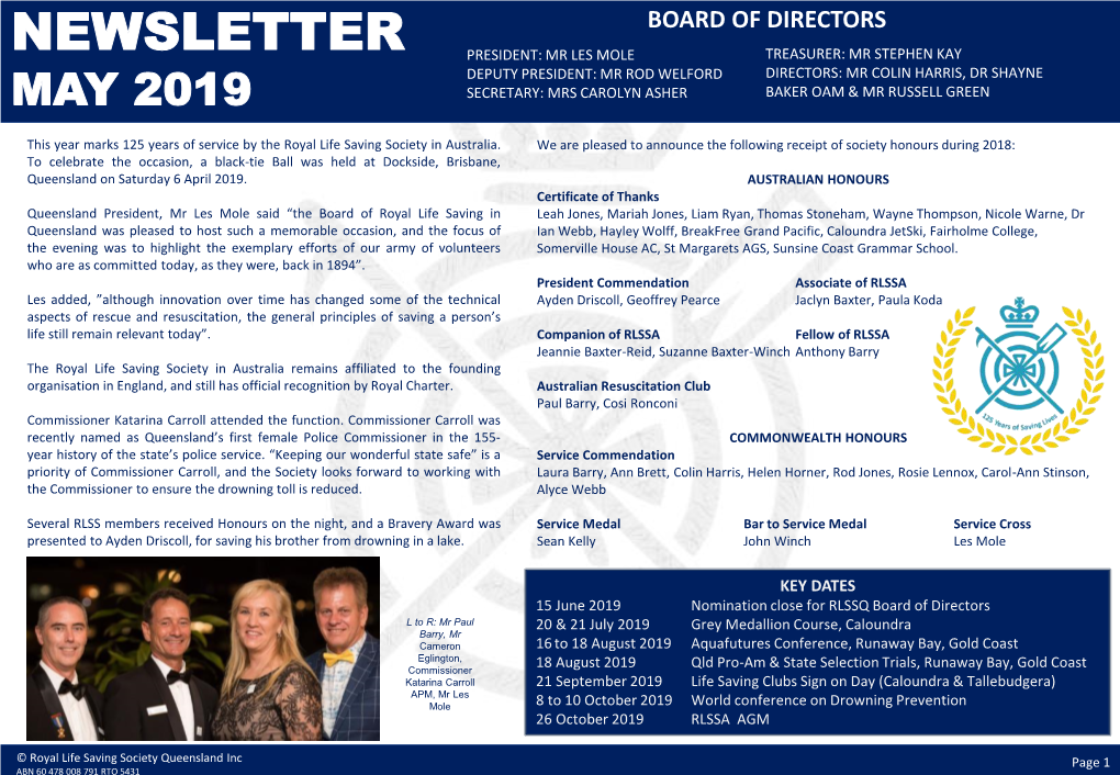 RLSSQ Newsletter