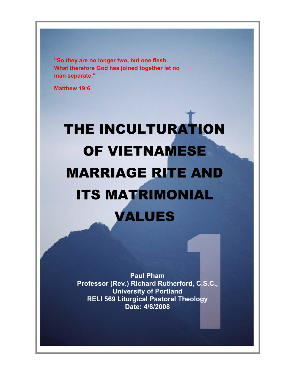 Marriage Rite Liturgical Inculturation in Vietnam