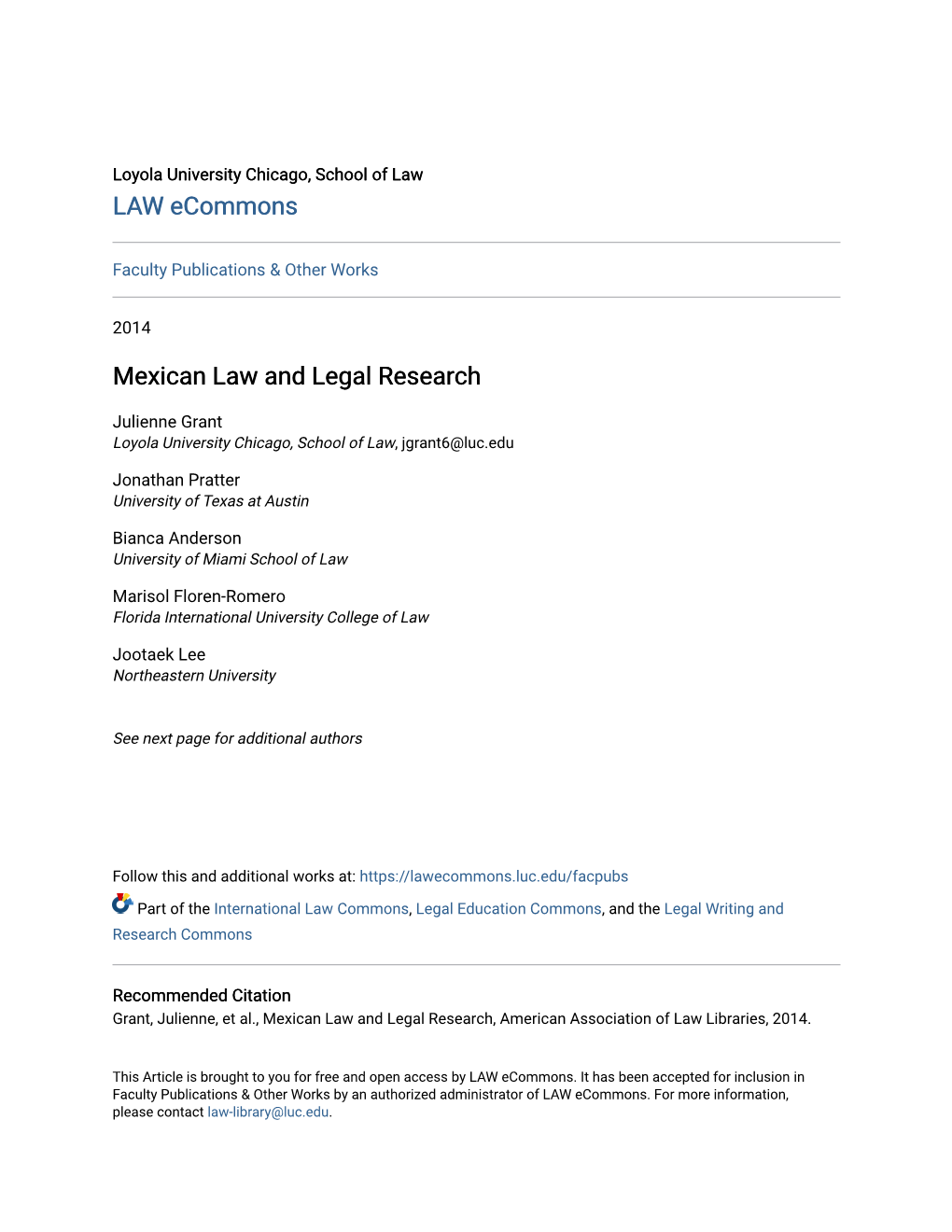 Mexican Law and Legal Research