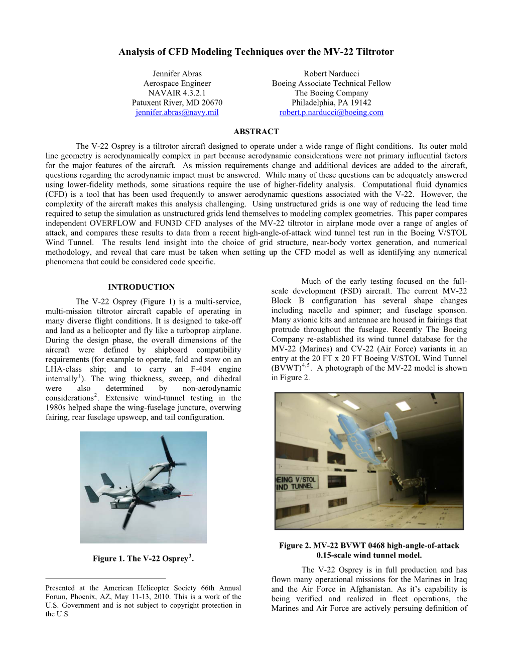 Analysis of CFD Modeling Techniques Over the MV-22 Tiltrotor