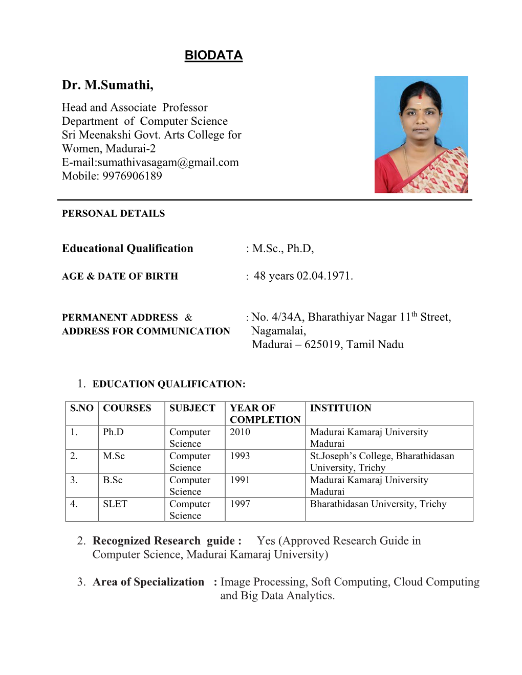 Dr. M.Sumathi