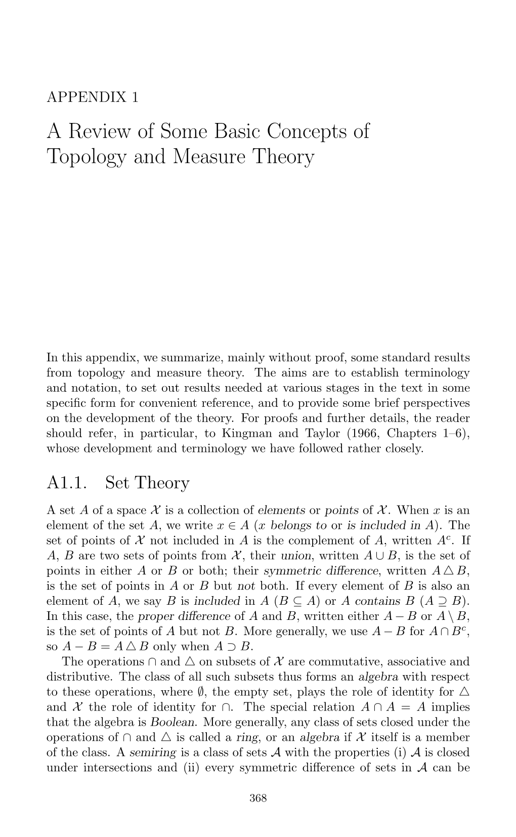 A Review of Some Basic Concepts of Topology and Measure Theory