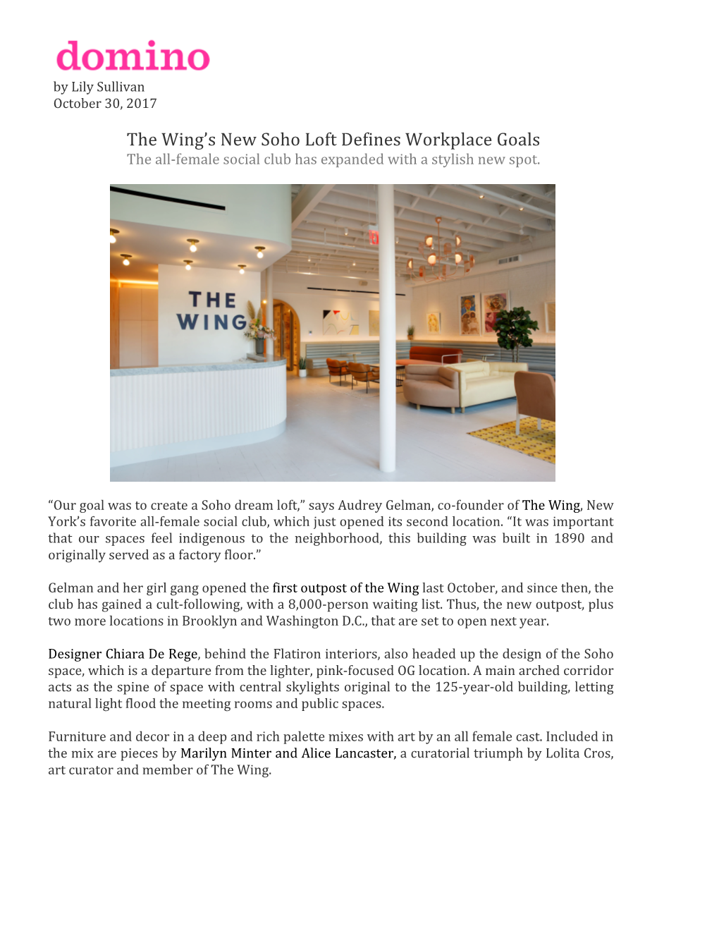 The Wing's New Soho Loft Defines Workplace Goals