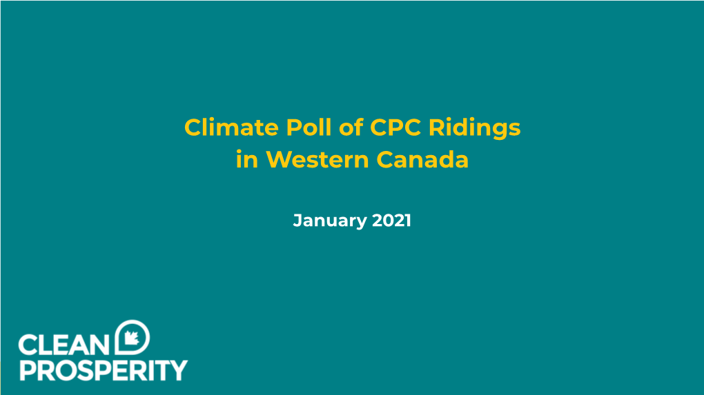 Climate Poll of CPC Ridings in Western Canada