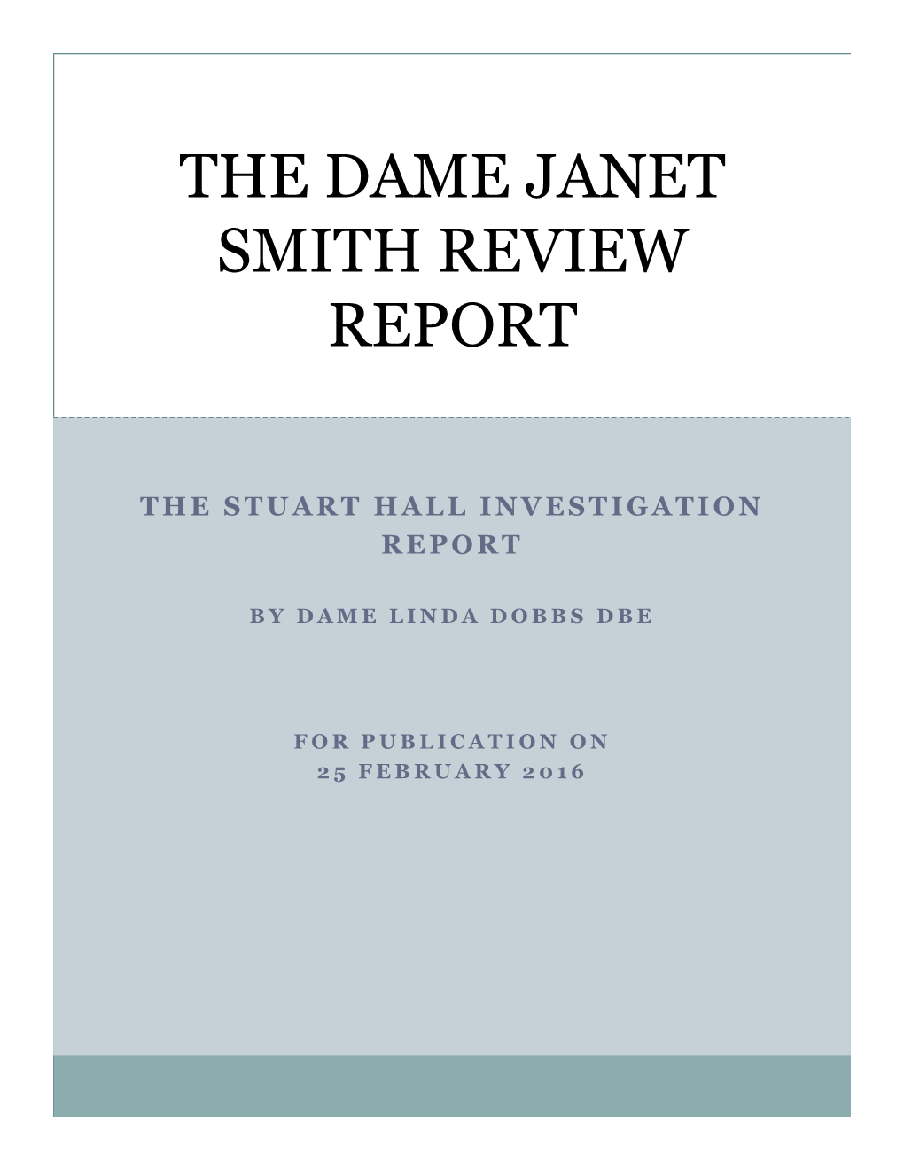 Stuart Hall Investigation Report