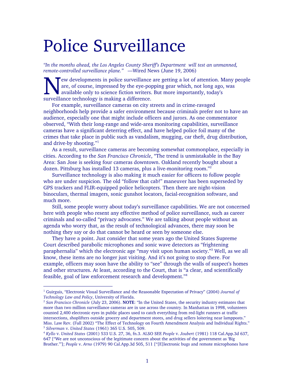 Police Surveillance