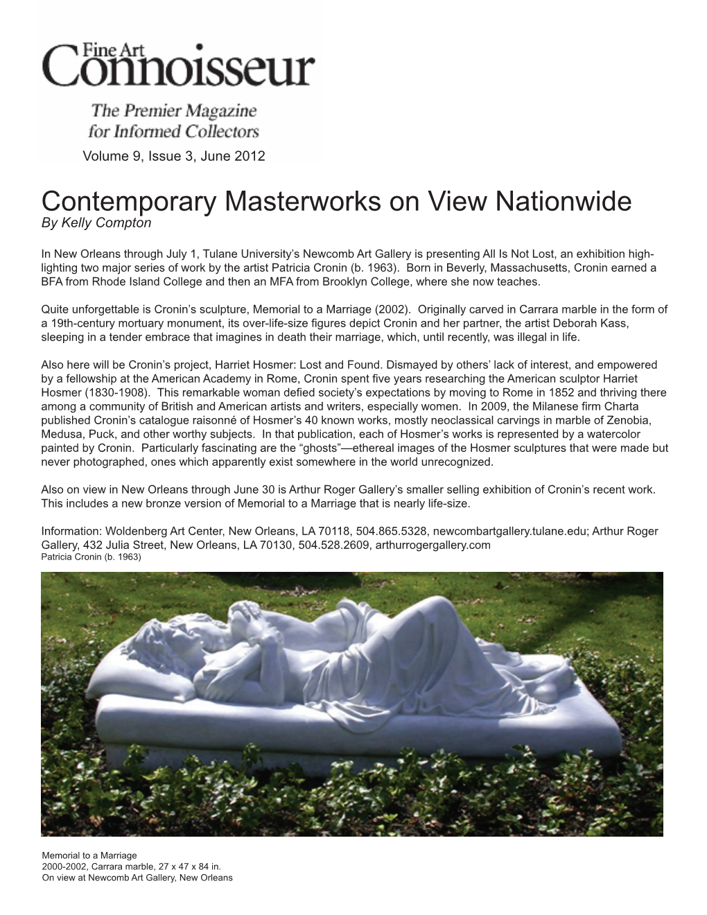 Contemporary Masterworks on View Nationwide by Kelly Compton