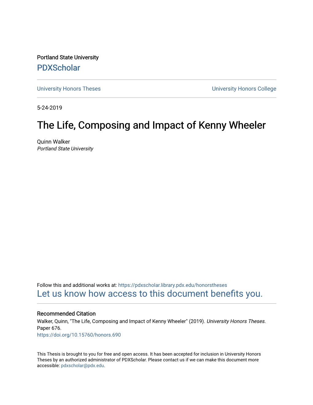 The Life, Composing and Impact of Kenny Wheeler