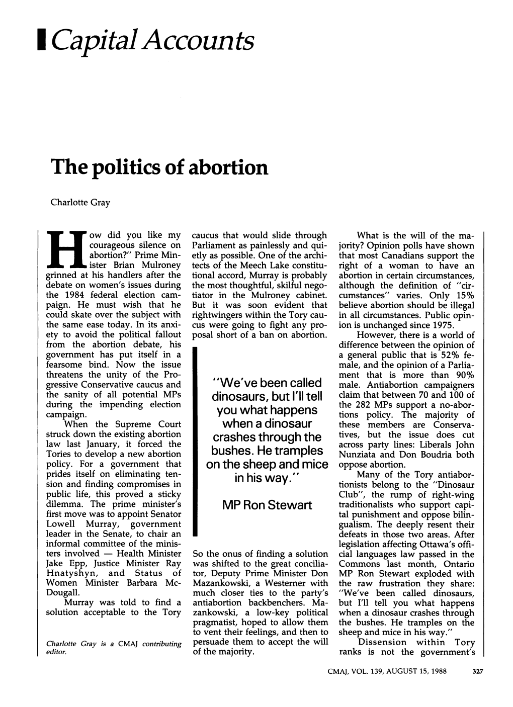 I Capitalaccounts the Politics of Abortion
