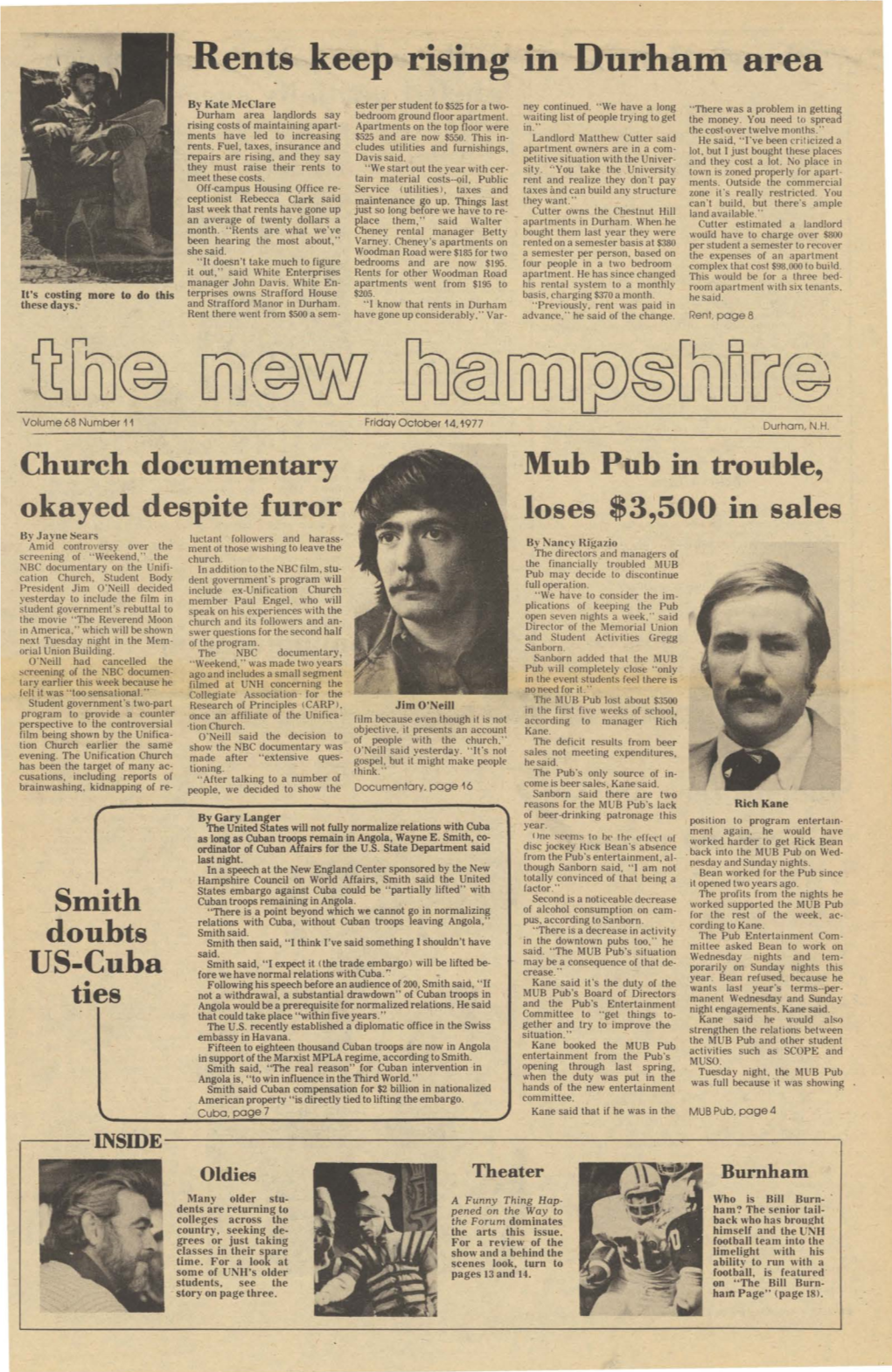 The New Hampshire, Vol. 68, No. 11 (Oct. 14, 1977)
