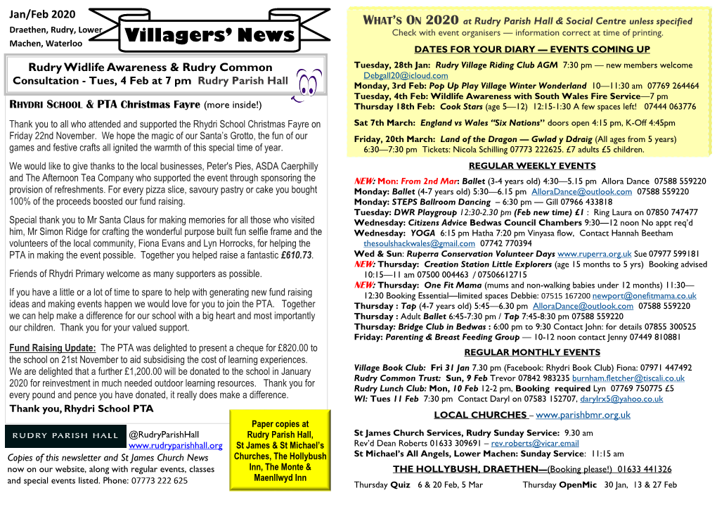 Villagers Enews Jan 2020 Colour