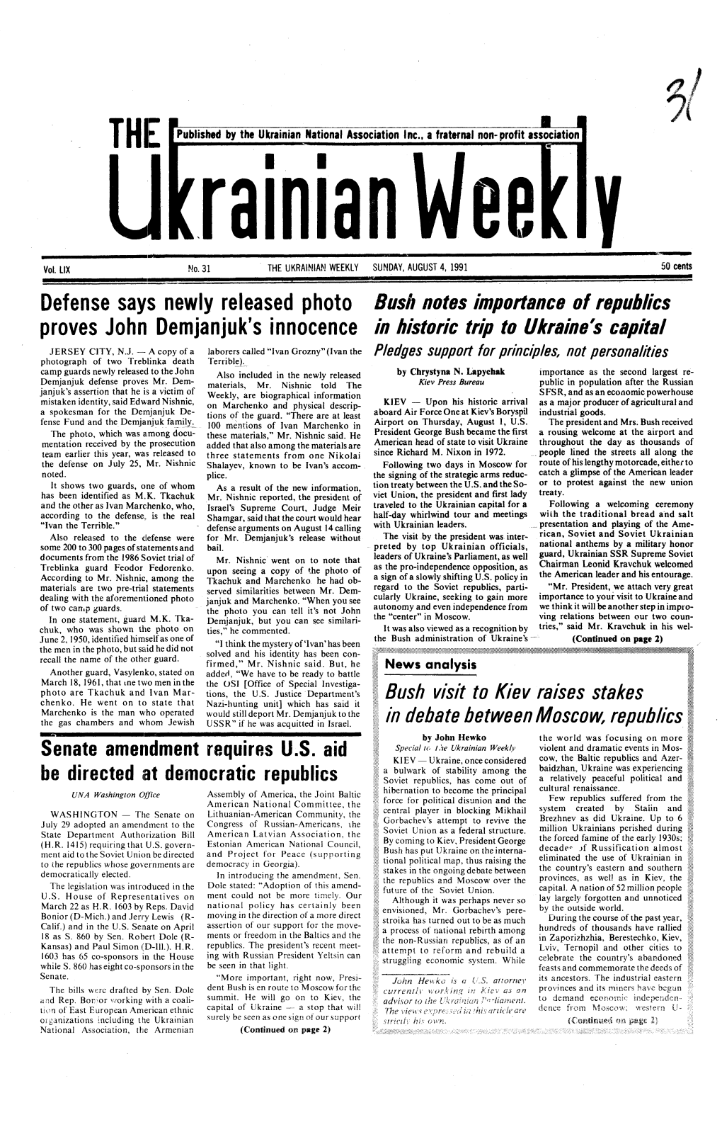 The Ukrainian Weekly 1991, No.31