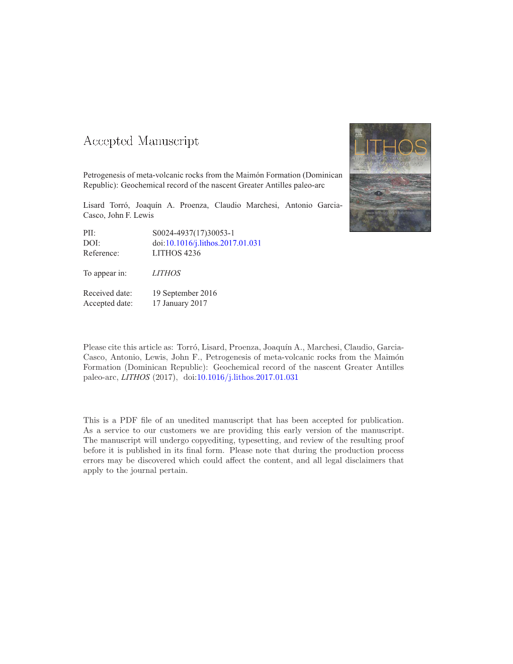 Petrogenesis of Meta-Volcanic Rocks from the Maim´On Formation (Dominican Republic): Geochemical Record of the Nascent Greater Antilles Paleo-Arc