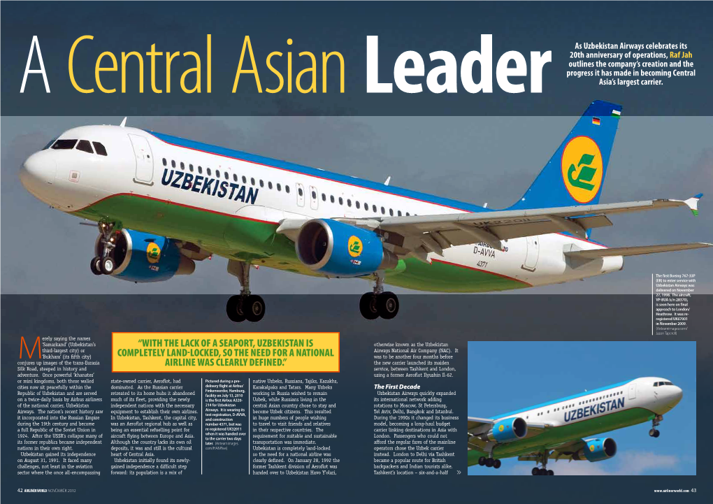 A Central Asianleader As Uzbekistan Airways Celebrates