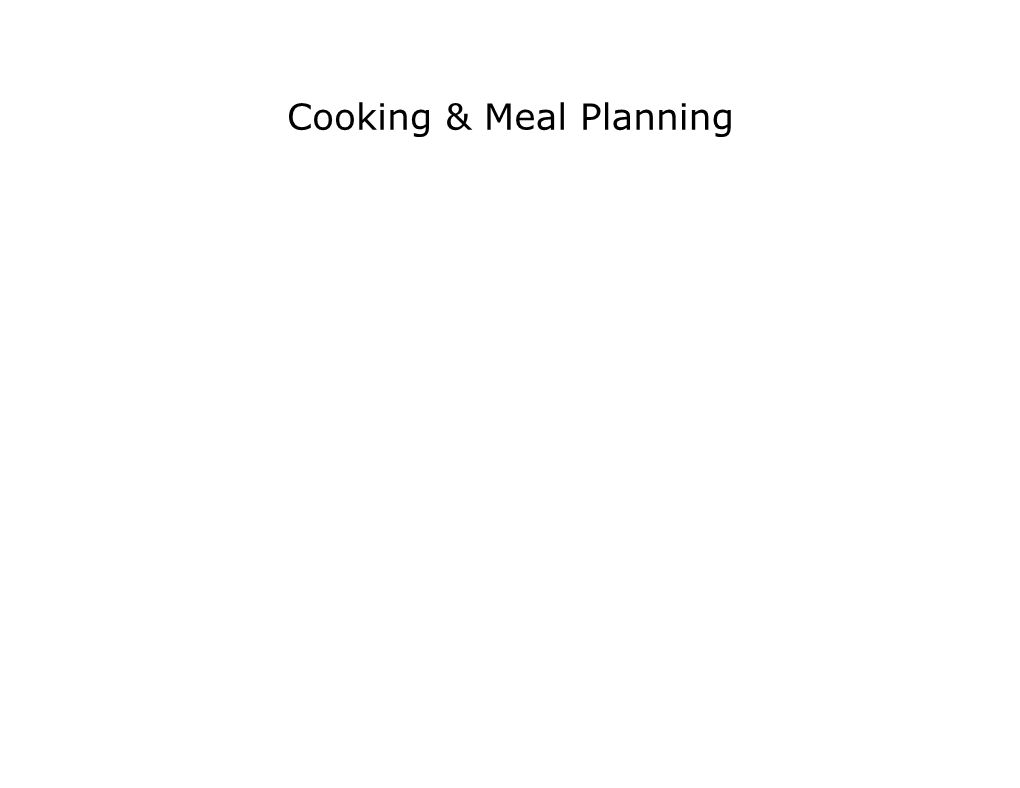 Cooking & Meal Planning