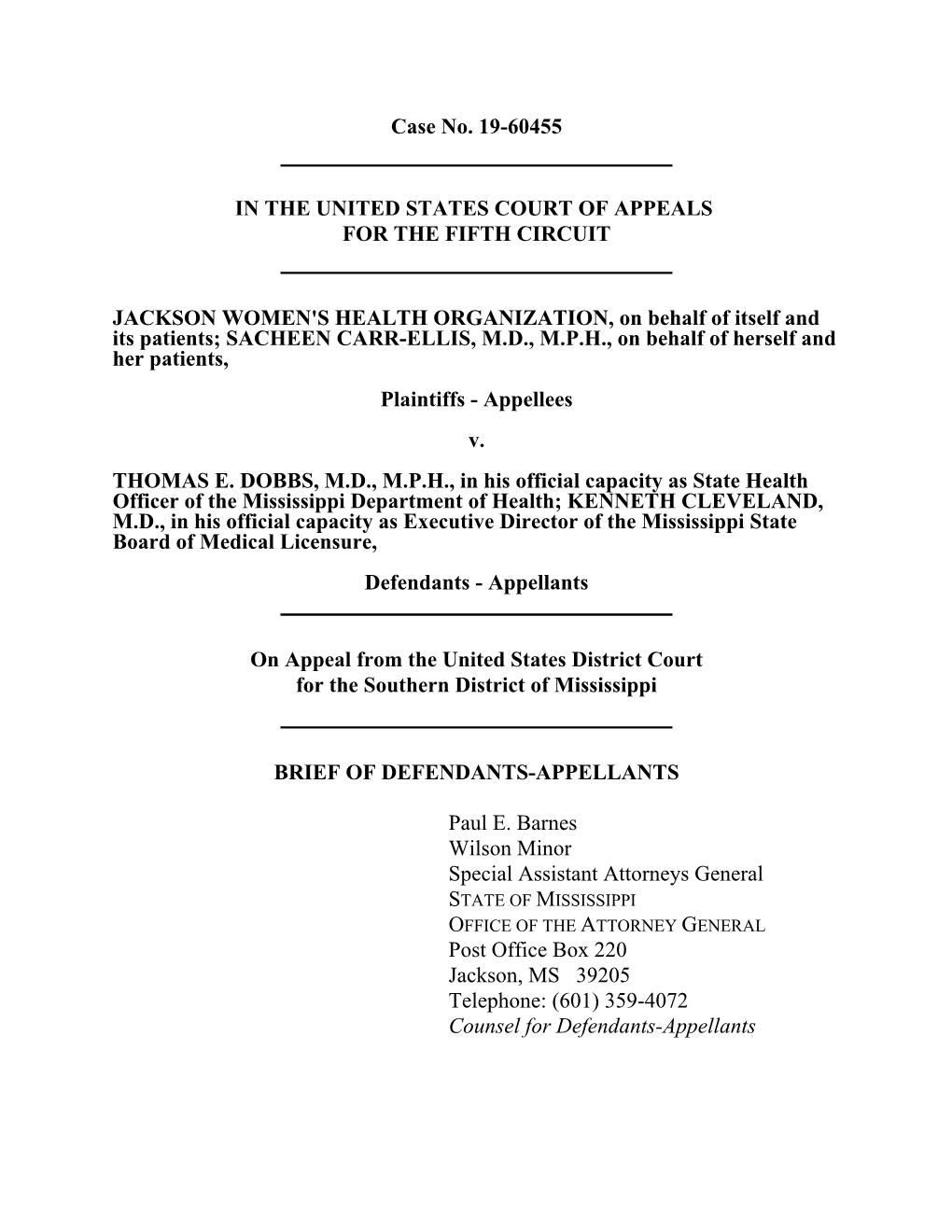 G:\DOCS\HB 1510\Fetal Heartbeat Bill\Final.Draft.5Th Cir Brief Fetal