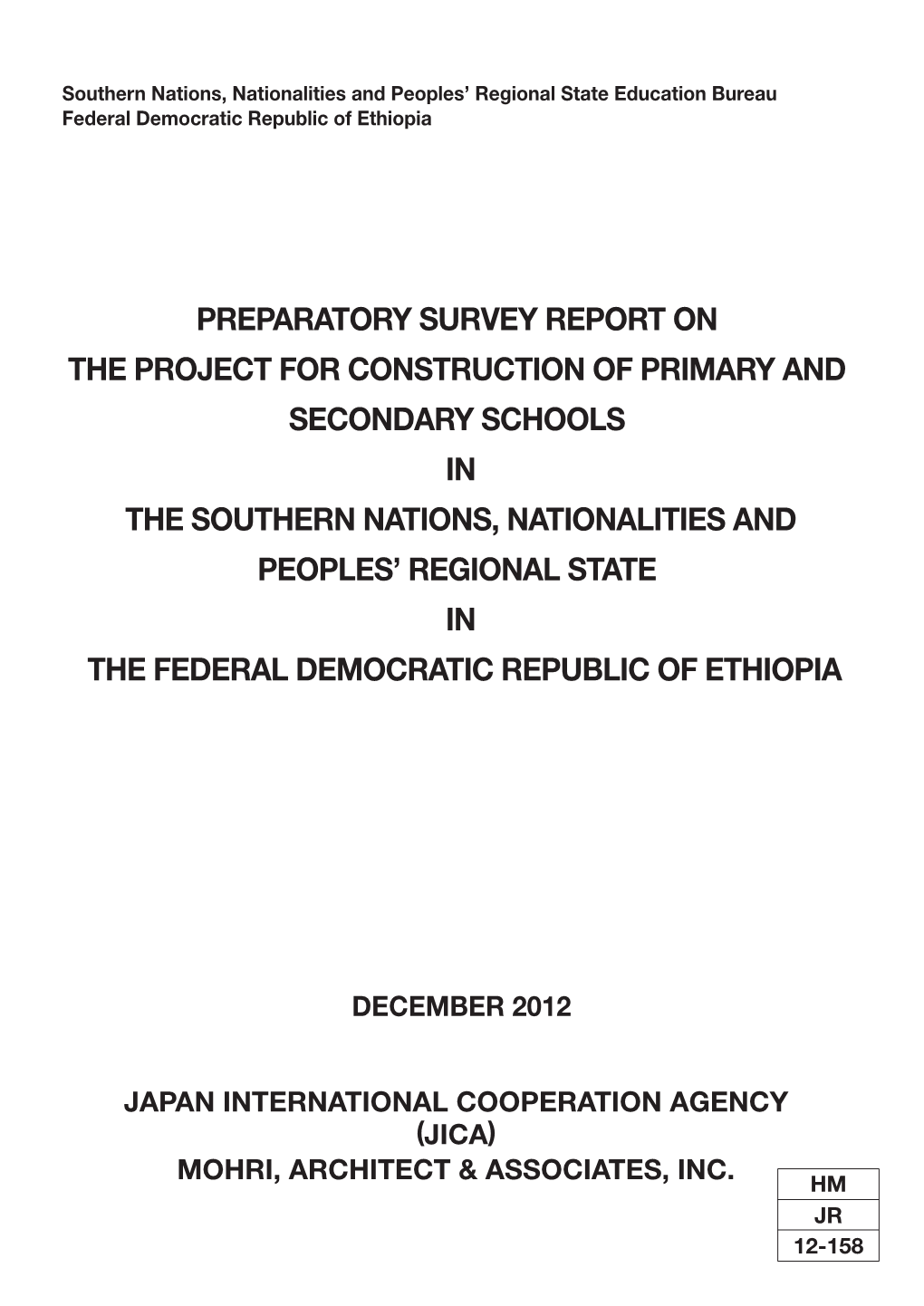 Preparatory Survey Report On