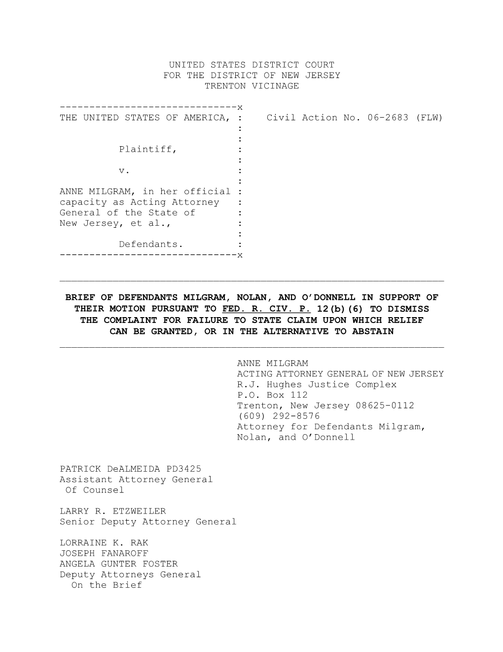 View Brief Filed with the U.S. District Court