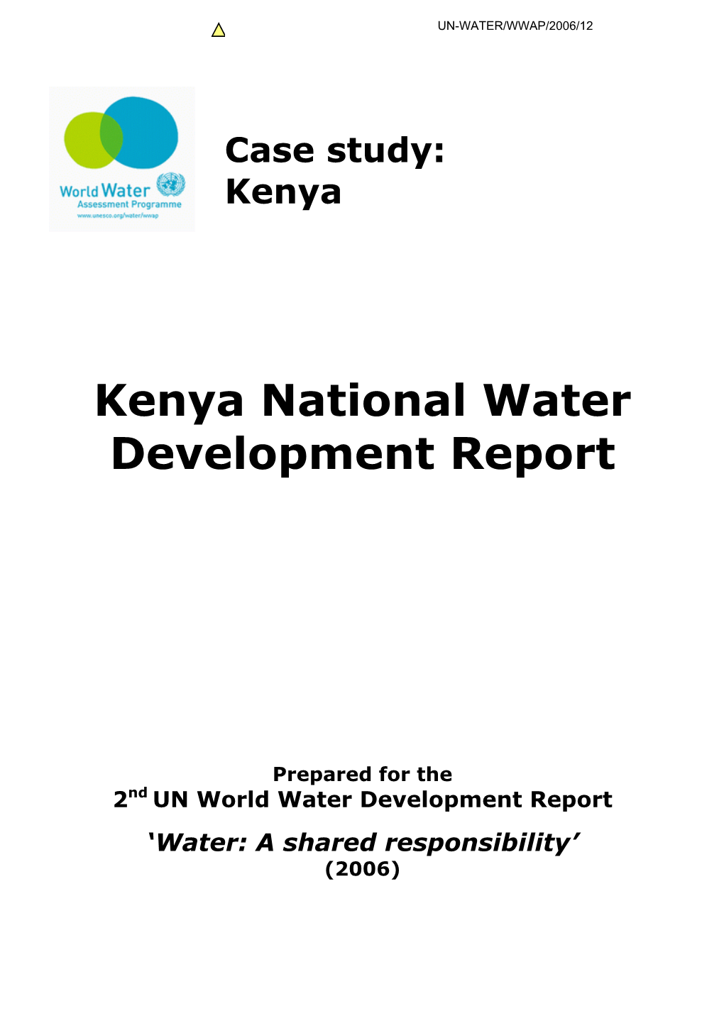 Kenya National Water Development Report