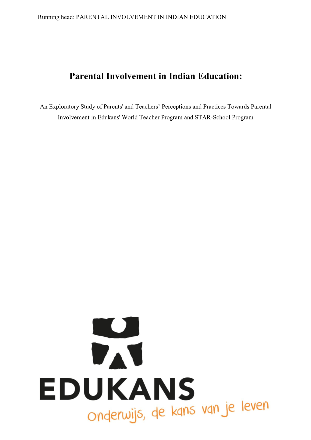 Parental Involvement in Indian Education