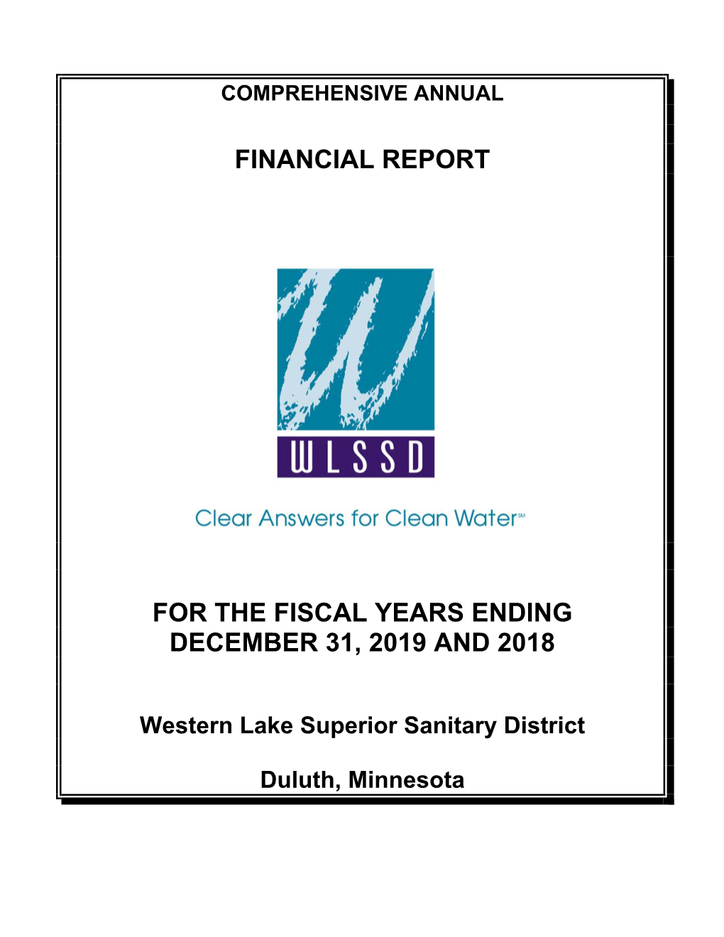 2019 Financial Statements (Western Lake Superior Sanitary District SAUD 2019 [12/31/2019] (Finalized))