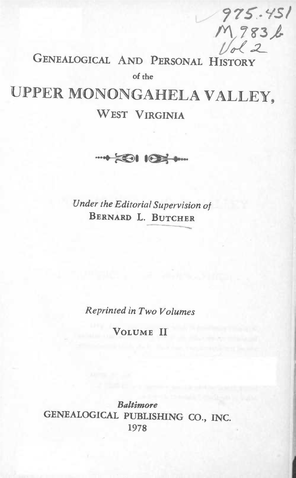 Genealogical and Personal History of the Upper Monongahela Valley, West Virginia, Vol. 2