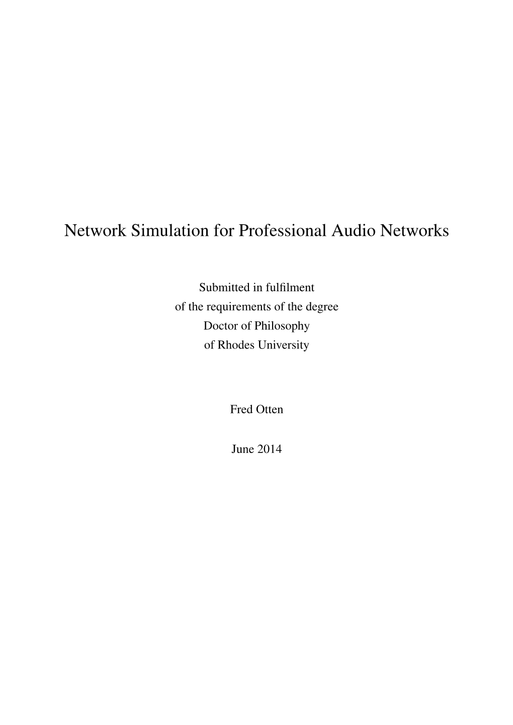 Network Simulation for Professional Audio Networks