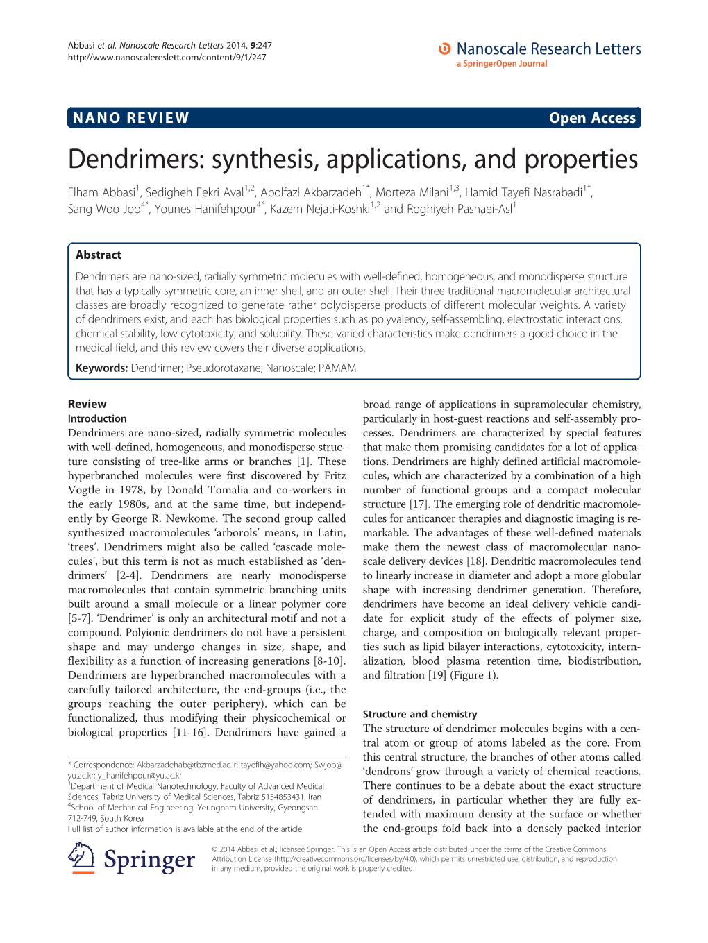 Dendrimers: Synthesis, Applications, and Properties