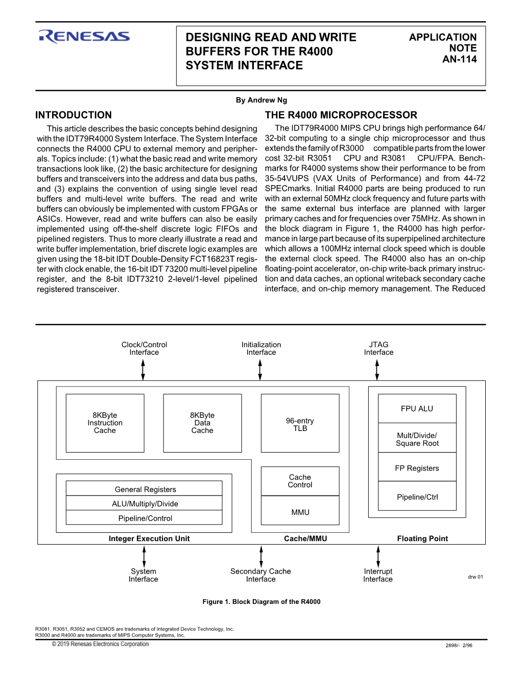 Designing Read and Write Buffers for the R4000 System Interface Application Note An-114