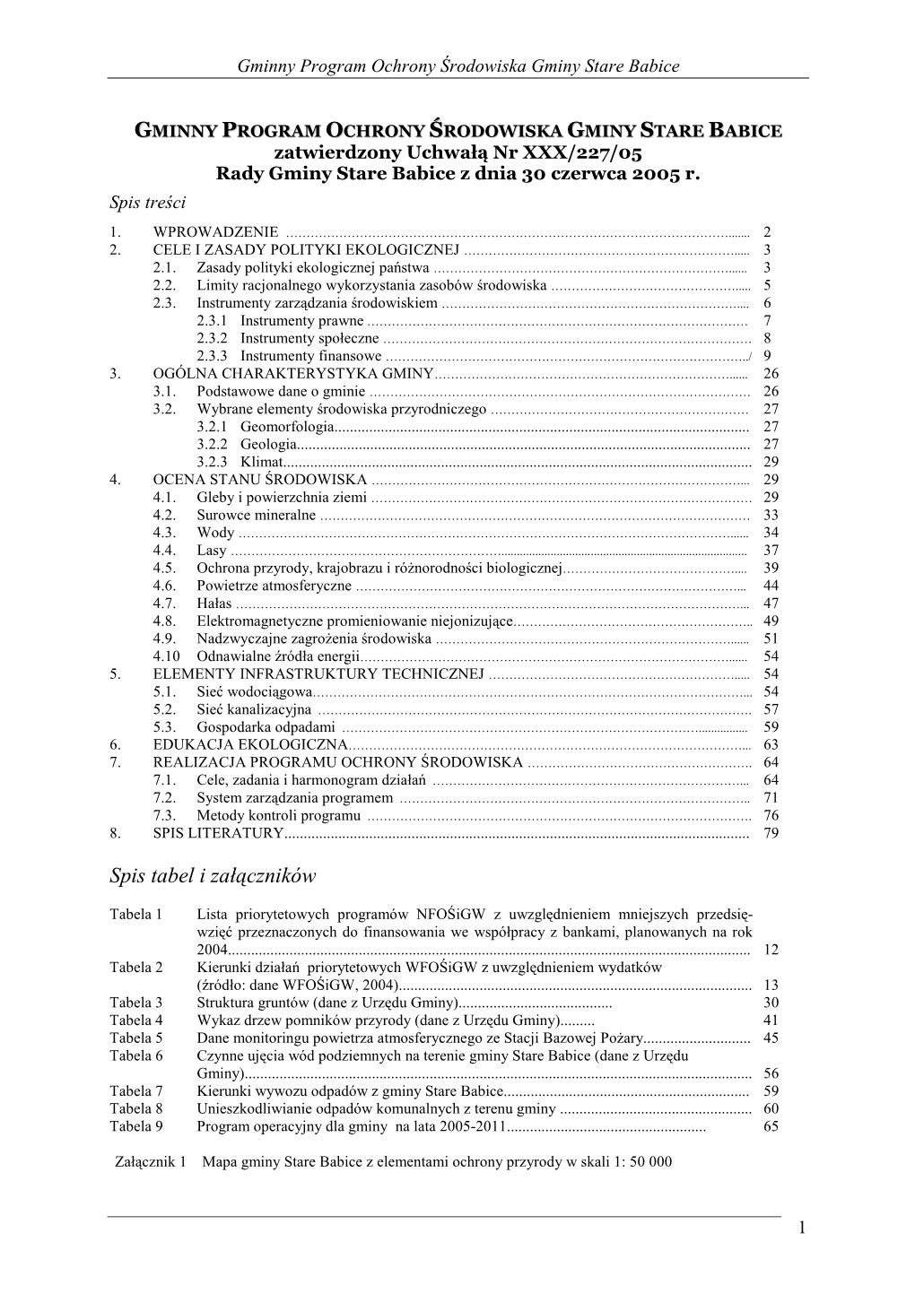 Program Ochrony Środowiska Gminy Stare Babice