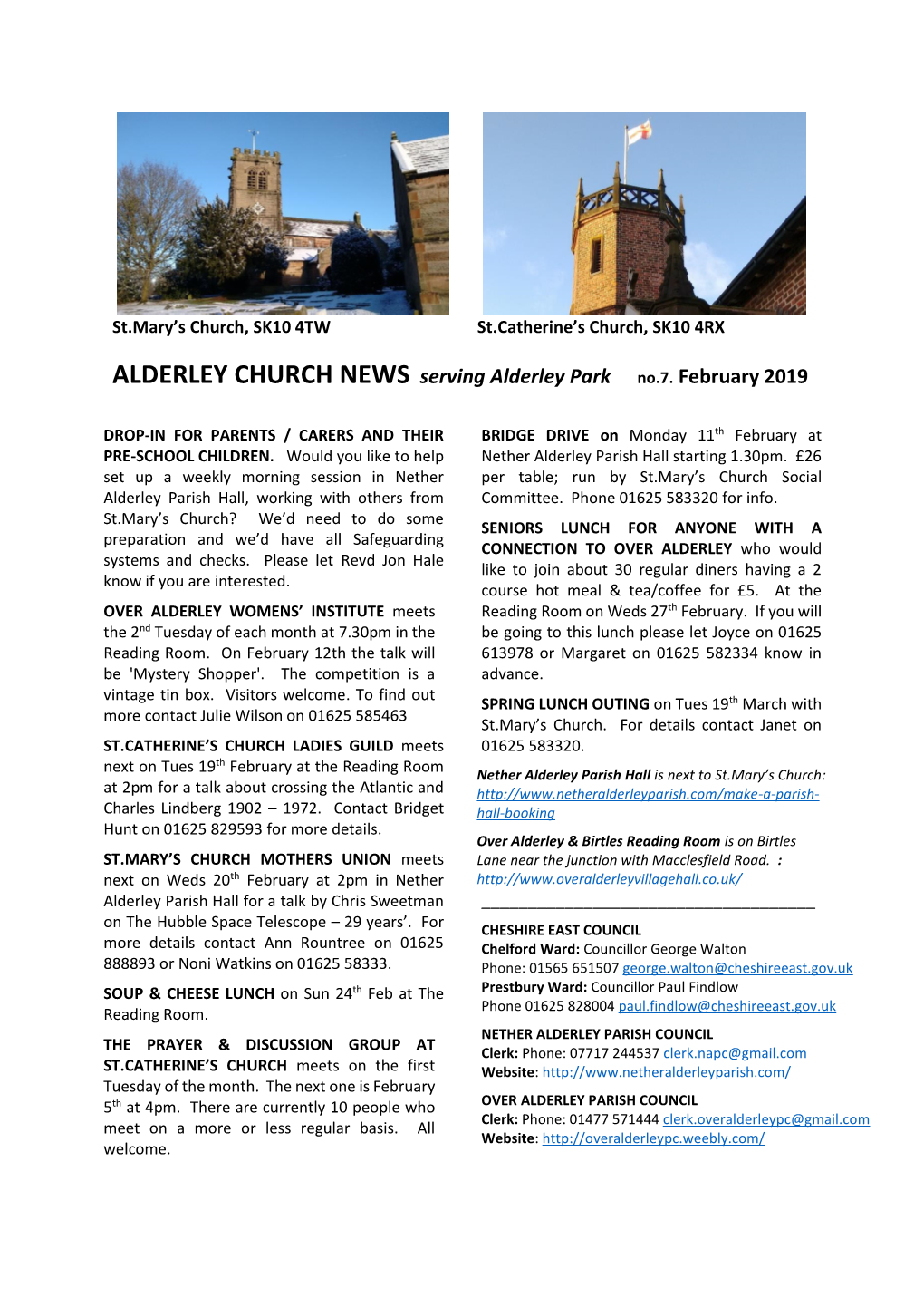 ALDERLEY CHURCH NEWS Serving Alderley Park No.7. February 2019