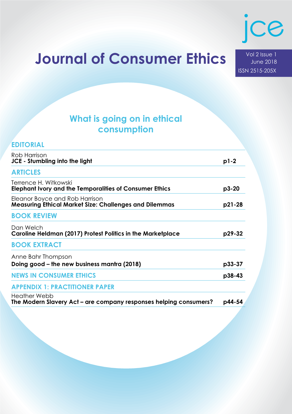 Journal of Consumer Ethics Vol 2 Issue 1, June 2018 Witkowski