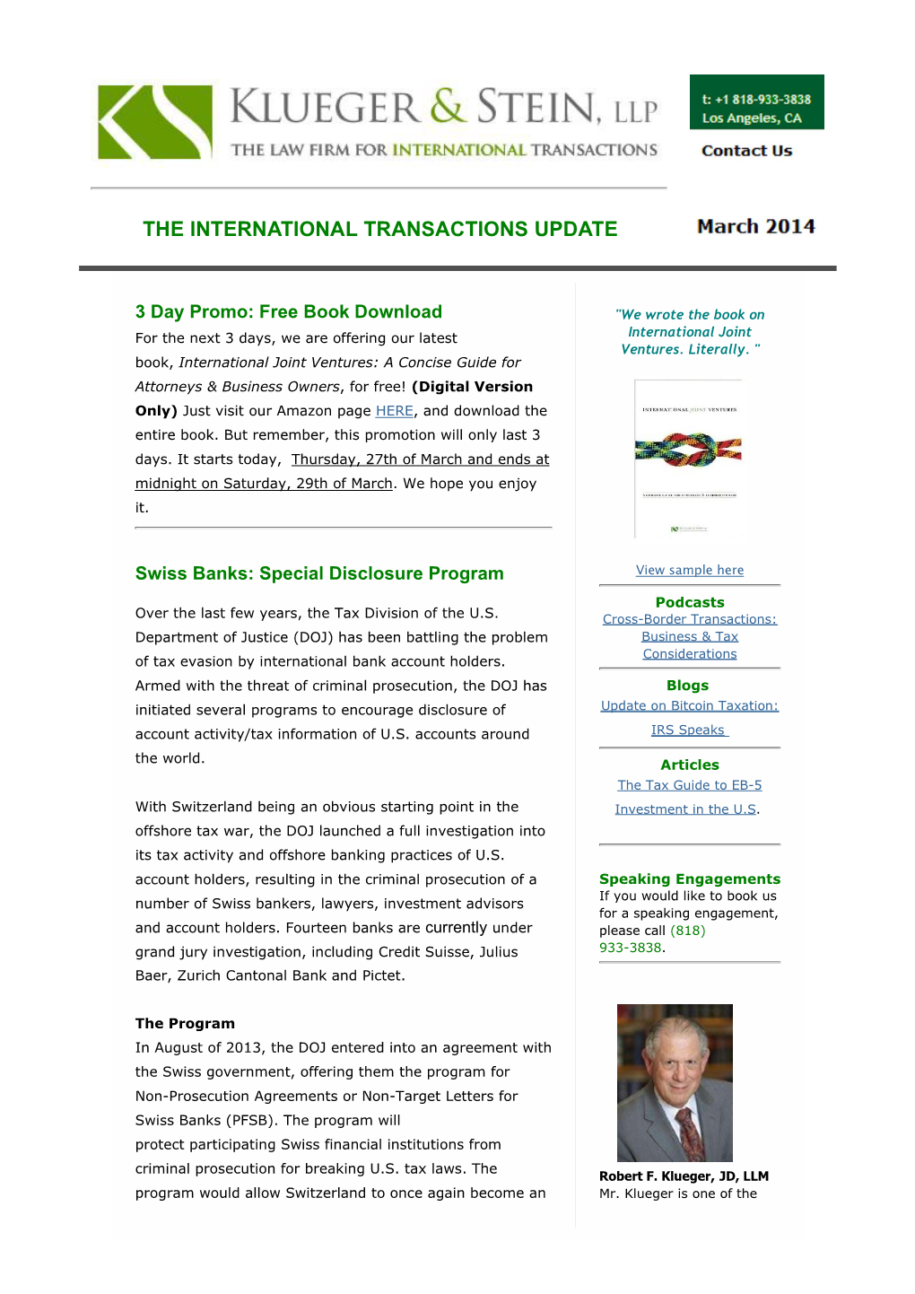 The International Transactions Update