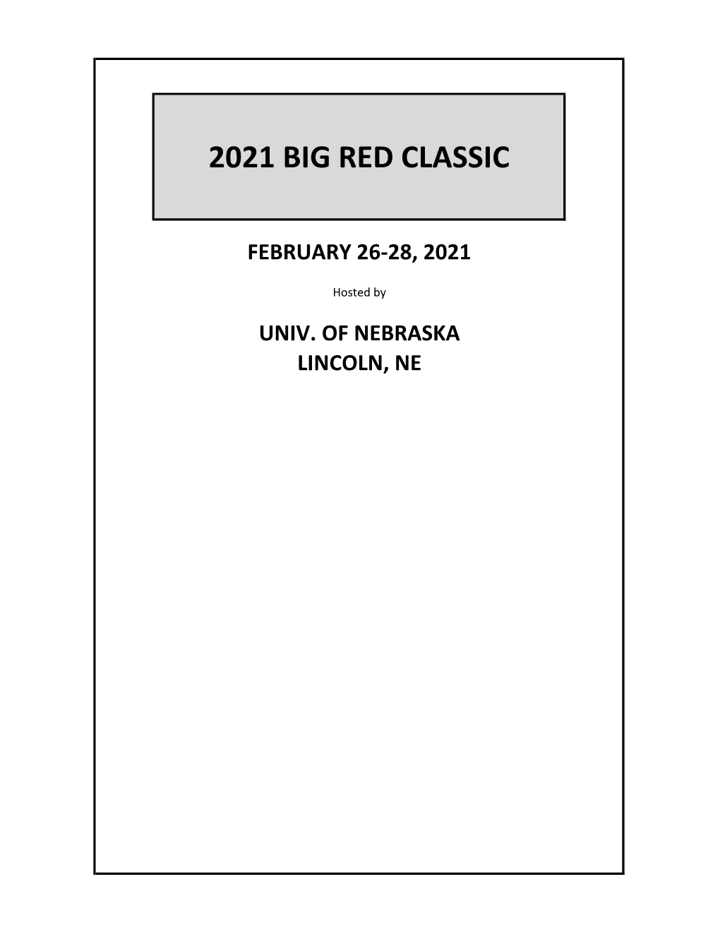 2021 Big Red Classic