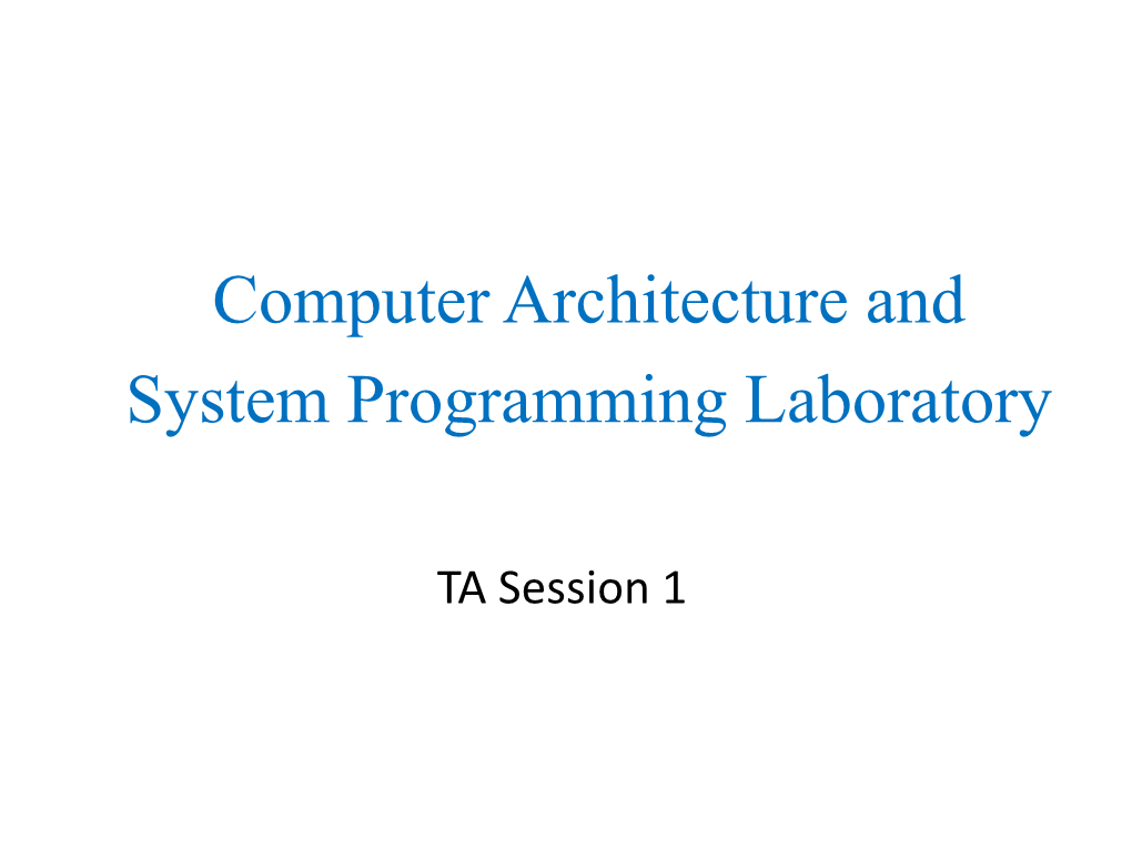 Computer Architecture and Assembly Language